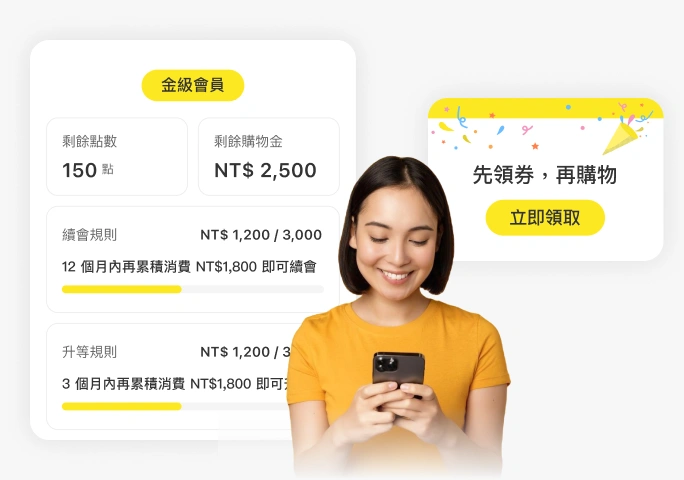 「全平台整合,會員經營一步到位」示意